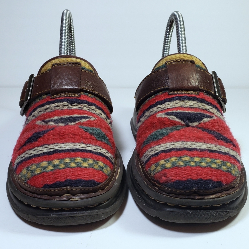 Born Western Aztec Print And Leather Mules Clogs - Picture 2 of 7